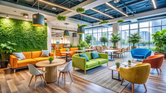 a beautiful, green-filled workplace